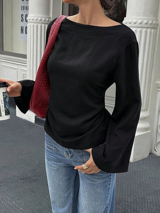 Women's T Shirt Tunic Solid Color Stylish Casual Long