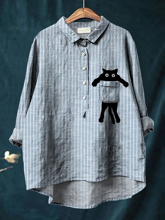 Women's Blouse Linen Like Breathable Lightweight Graphic