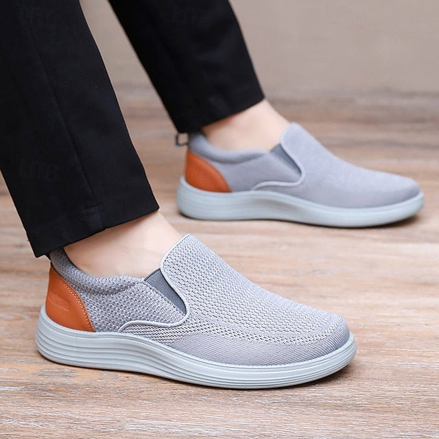 Stretch Sneakers – Knit Breathable Navy Slip-On Men's