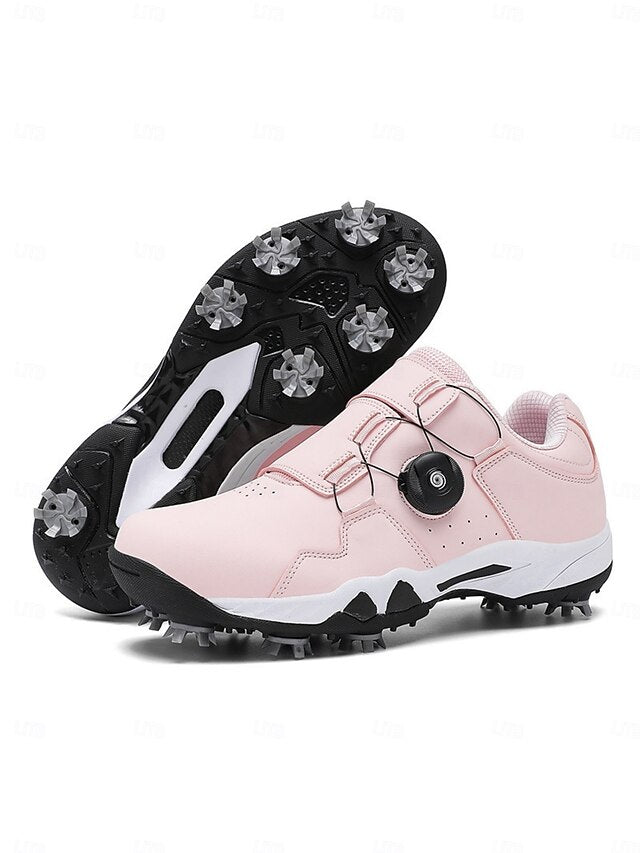 Women's Rose Pink Sporty Golf Shoes – Cushioned Low-Top