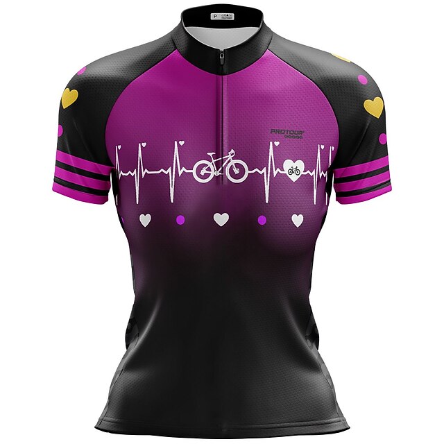Women's Cycling Jersey Gradient Curve Short Sleeve Bike