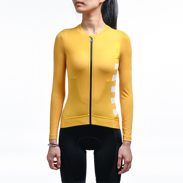 Women's Cycling Jersey Stripes Long Sleeve Bike Jersey Top