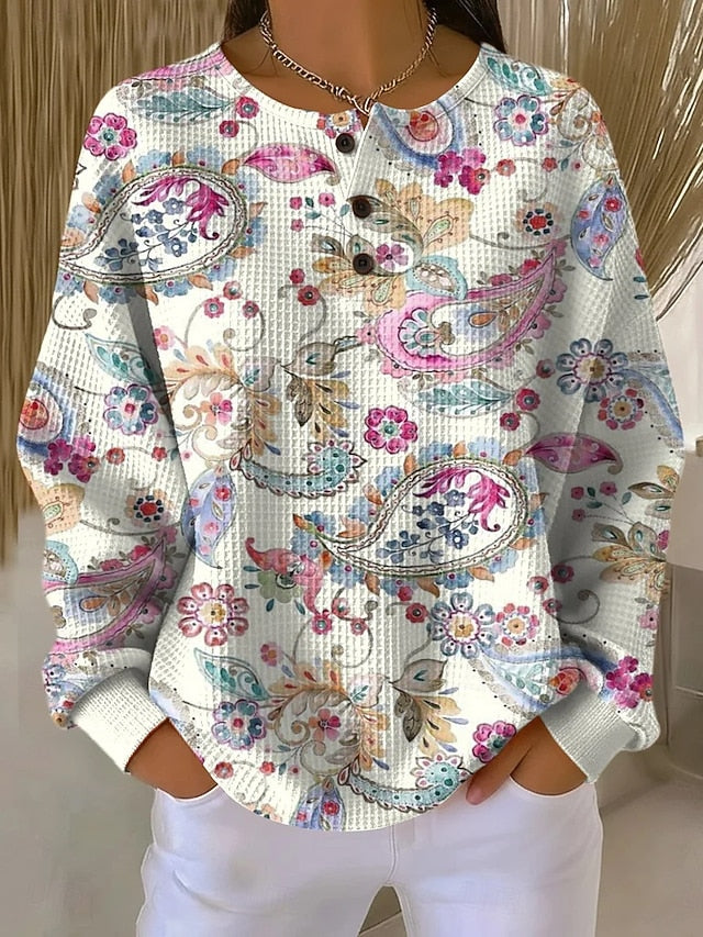 Women's Pullover Sweatshirt Floral Graphic Fashion Casual