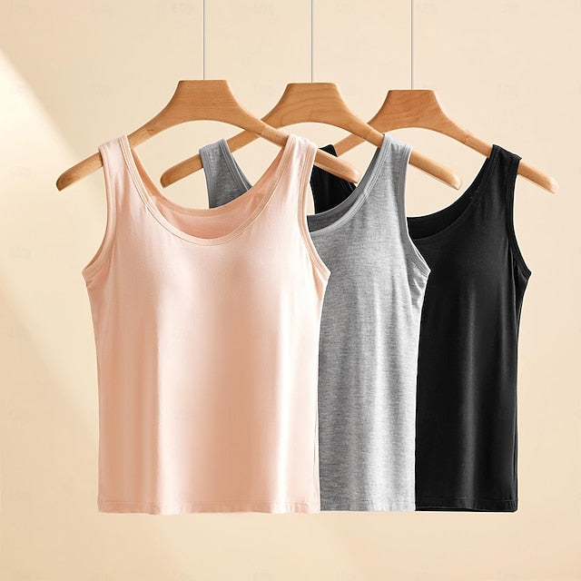 Women's Camisole Tank Tops Seamless Scoop Neck Sleeveless