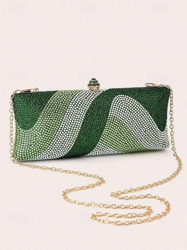 Chain Clutch Evening Crystal Bag Strap with Women's