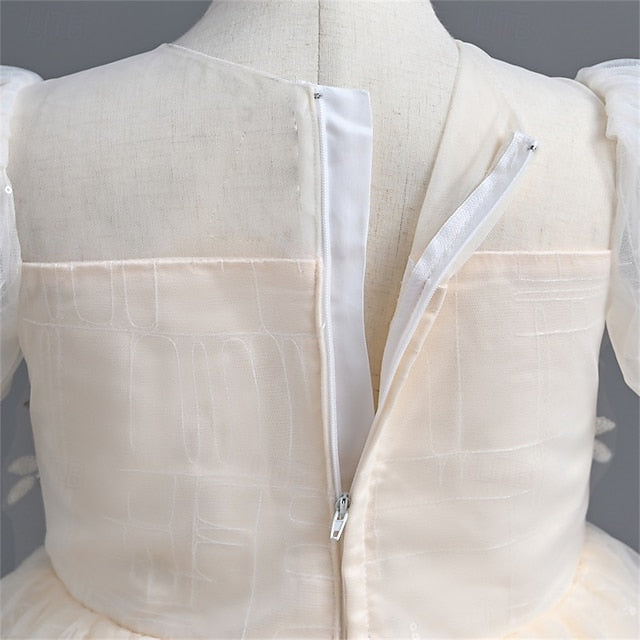 Color Party Solid Girls' Dress Flower Girl Kids