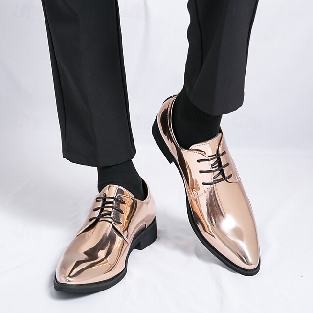 Lace-Up Formal Patent Men Shoes – for Glossy Leather Green