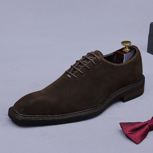Men's Shoes Oxford Cowhide Suede Leather - Genuine