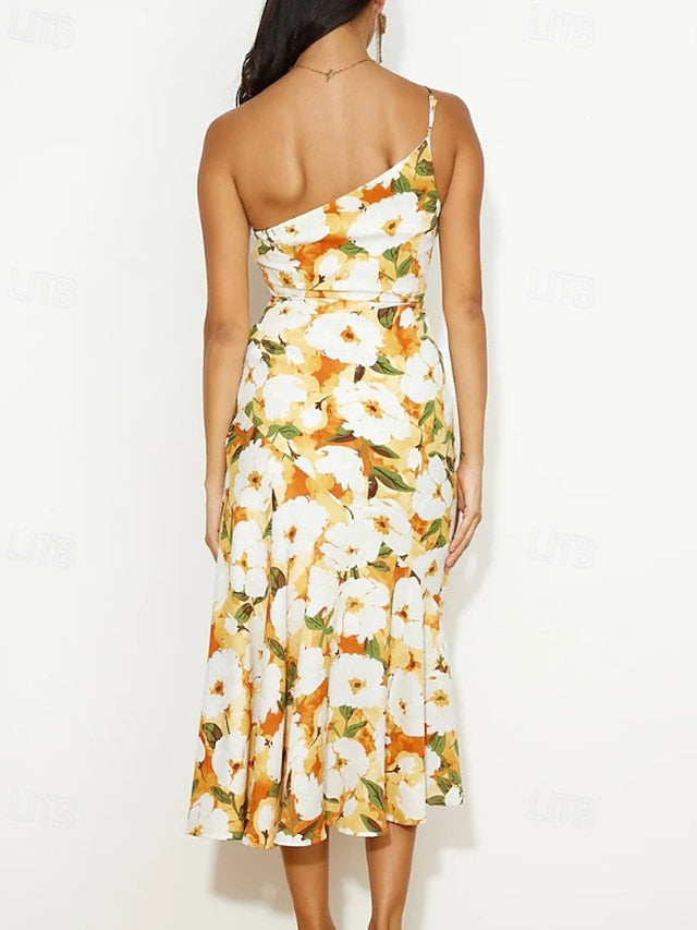 Women's Midi Dress Floral Dress Print Dress Fashion Modern