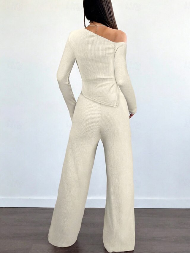 Women's Two Piece Sets Pants Sets Bolero Top Long Sleeve