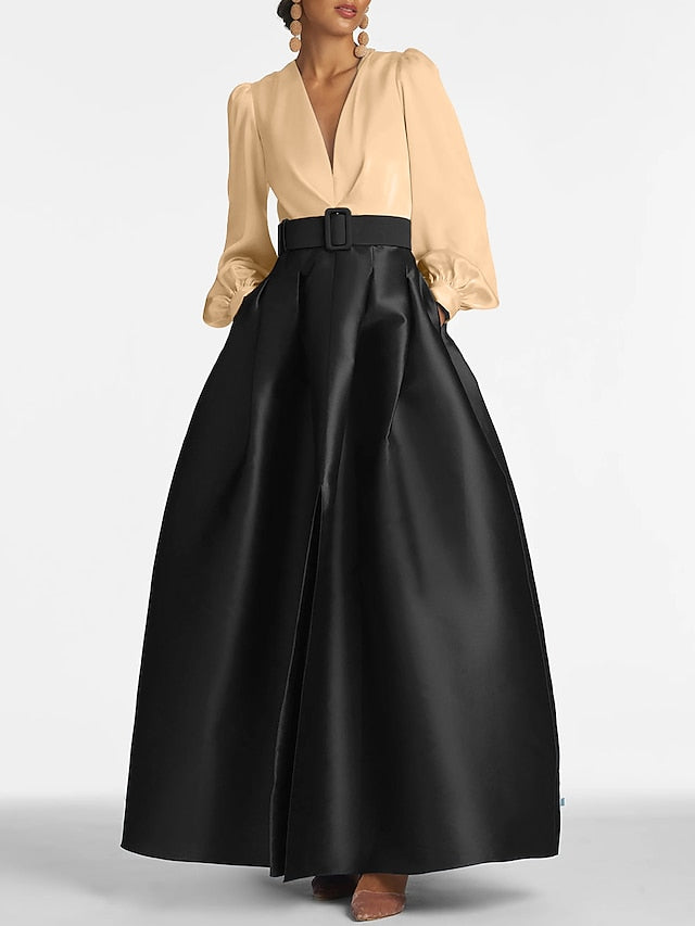 Evening Dress Floor A-Line High Gown Formal Split Wedding Guest