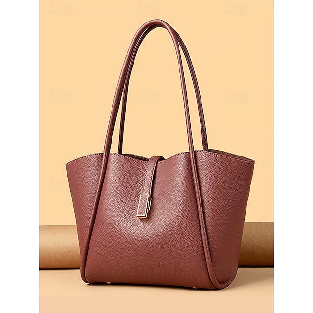 Leather Faux Bag Women's Green Tote