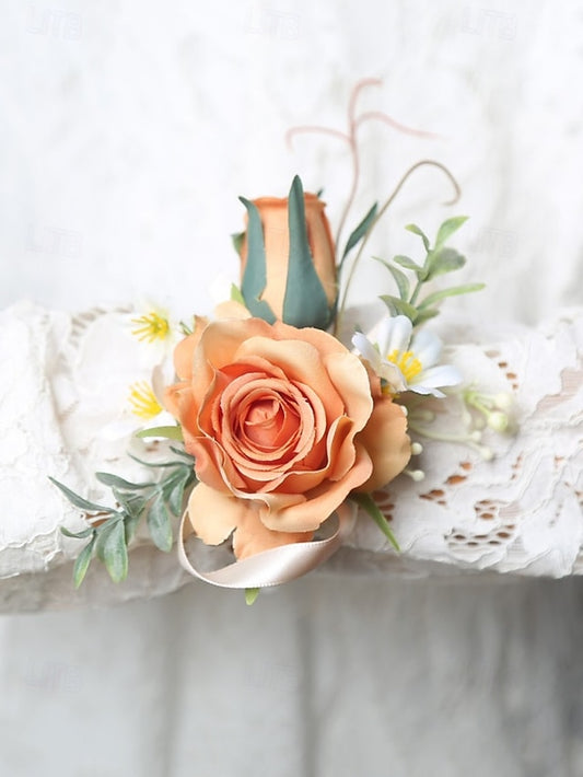 – Corsage Elegant and Wedding Boutonniere Artificial Wrist