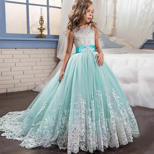 Flower Lace Girl Dress Formal Girls'