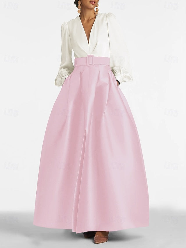 Evening Dress Floor A-Line High Gown Formal Split Wedding Guest