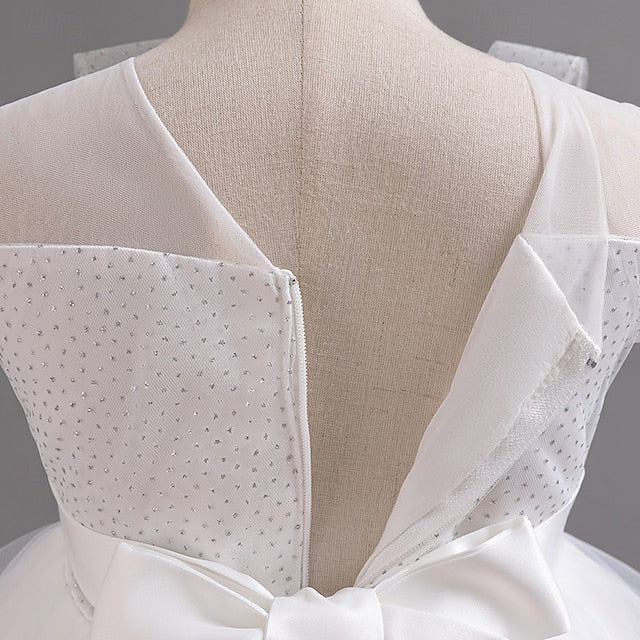 Short Color Kids Solid Wedding Dress Party Sleeve Girls'