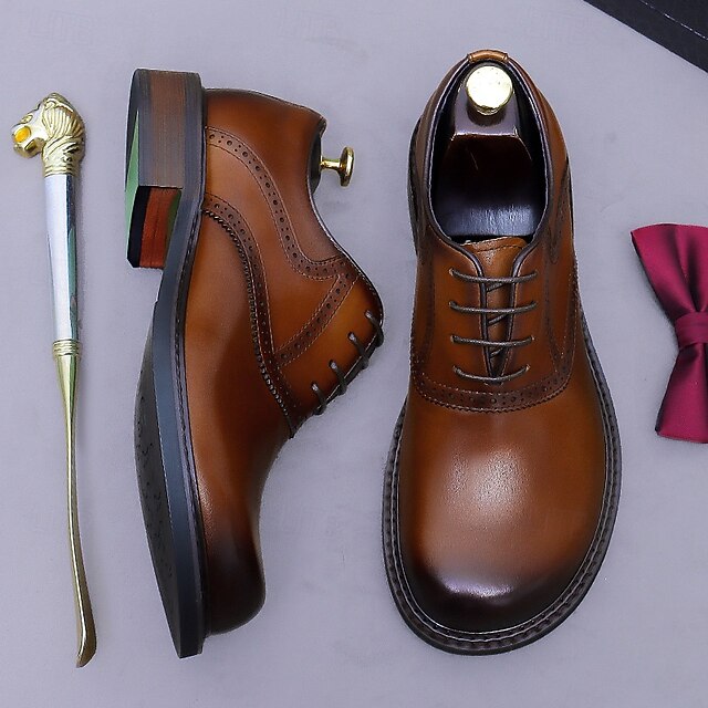 First Leather Layer Genuine Men's Oxford Shoes