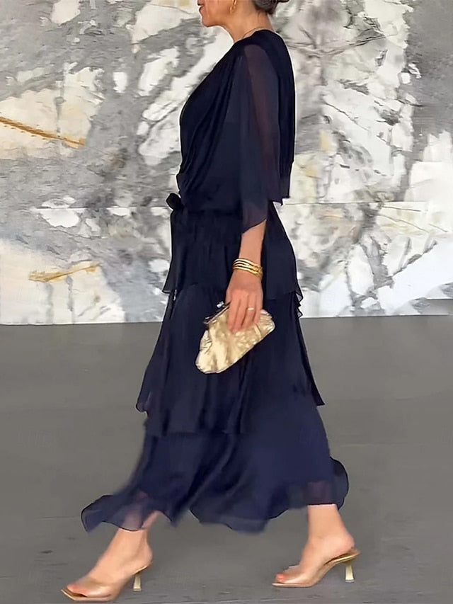 Women's Maxi Dress A Line Dress Solid Color Summer Dress