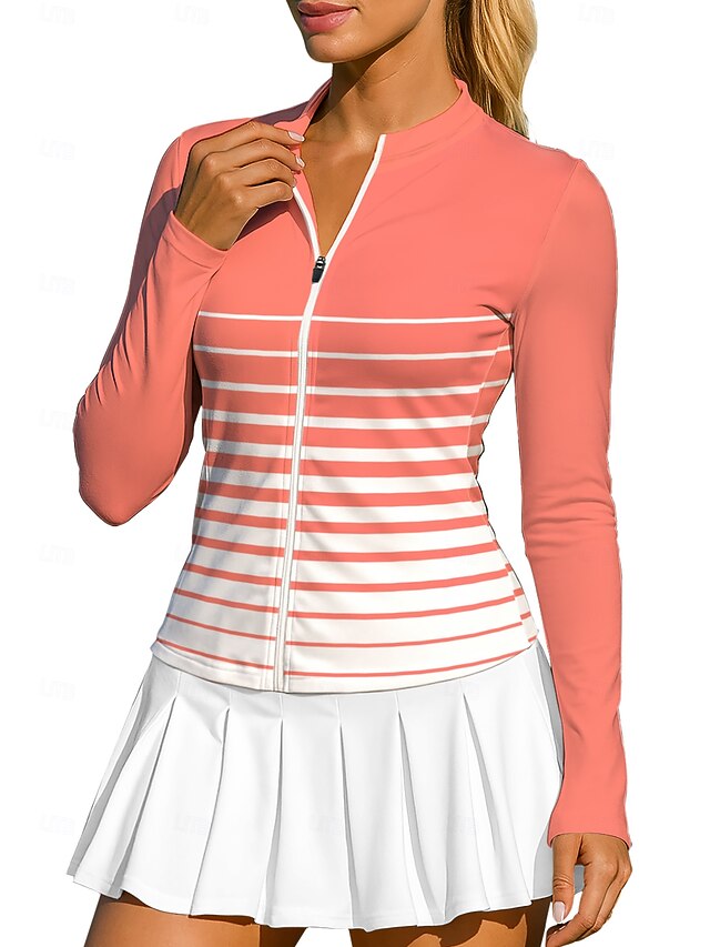Women's Geometric Stripes Tops Sport Shirt Tennis Shirt