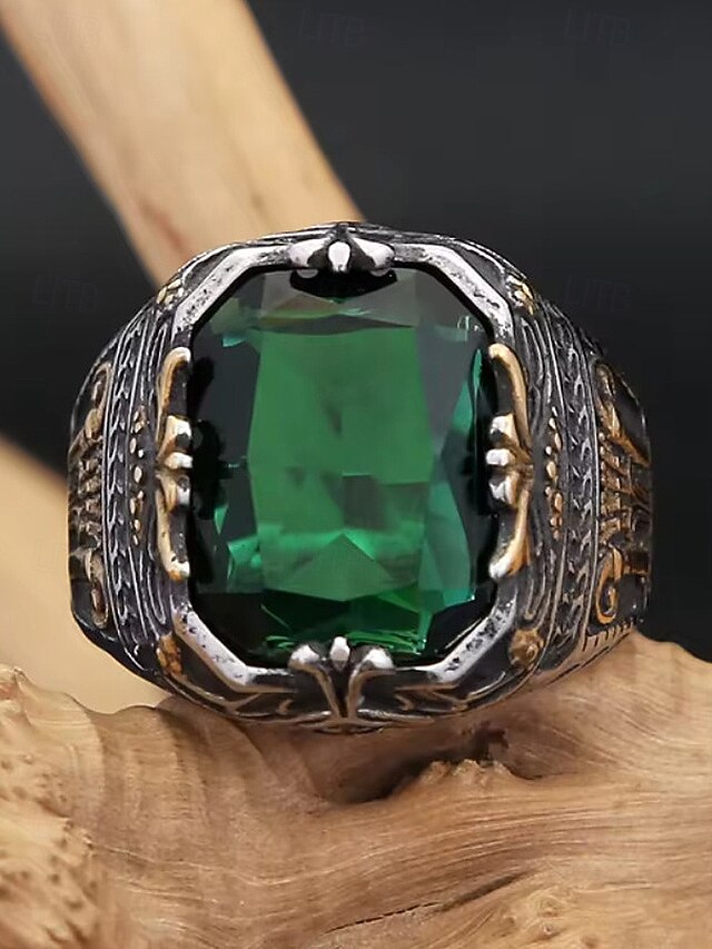 Alloy Gemstone Men's Ring