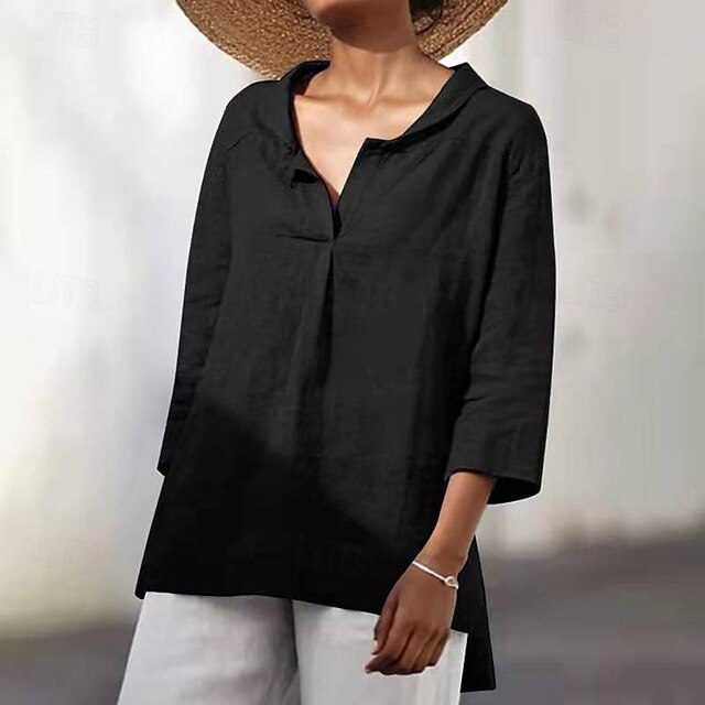 Cotton Linen Shirts Linen Shirt Button Up Long Cotton Top