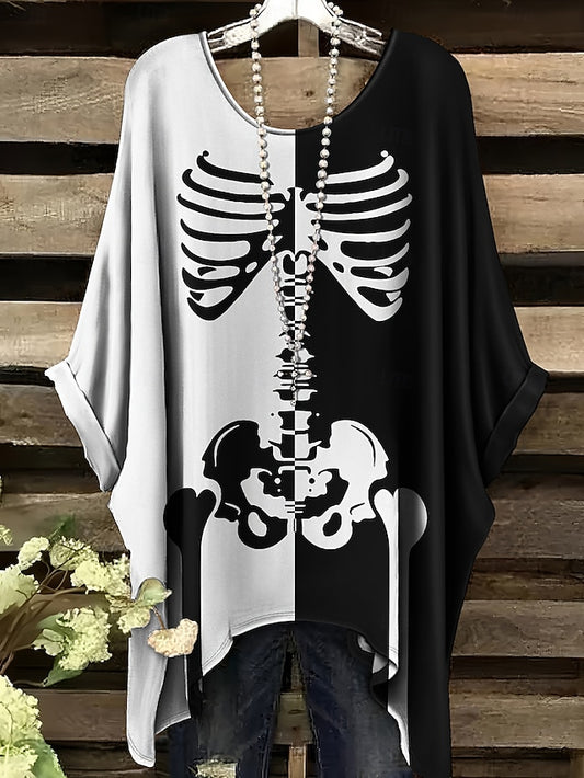 Women's Blouse Skeleton Graphic Skull Vintage Daily Casual