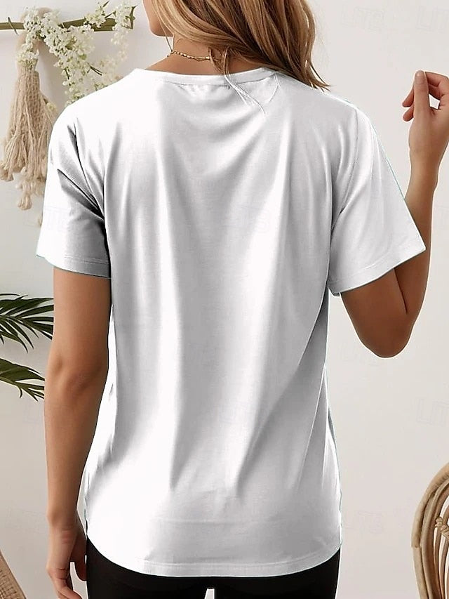 Women's 100% Cotton T Shirt Fashion Basic Casual Short