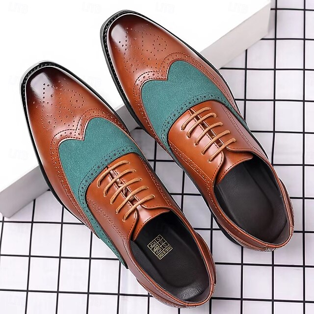 Two-Tone in and Wingtip Brown Oxford Shoes Green Men's –
