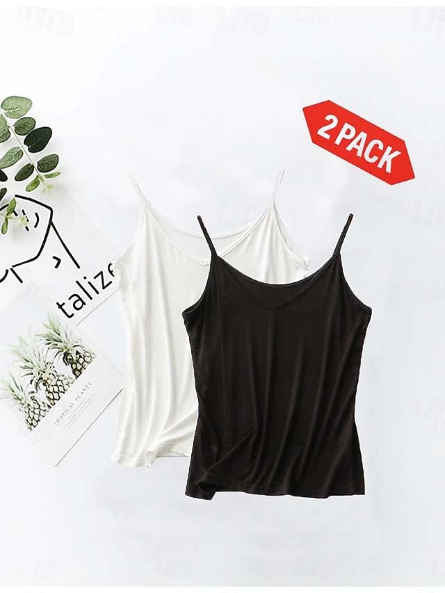 Women's Camisole Tank Top Solid Color Plain Daily