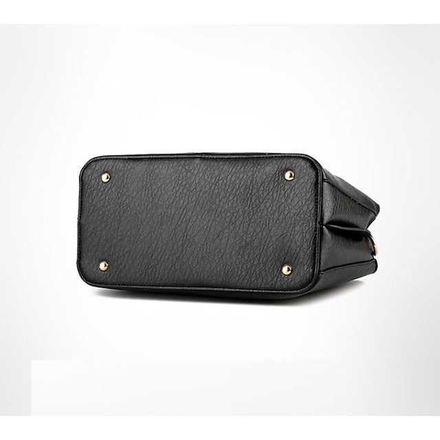 Leather Elegant Faux Handbag Green Women's Structured –