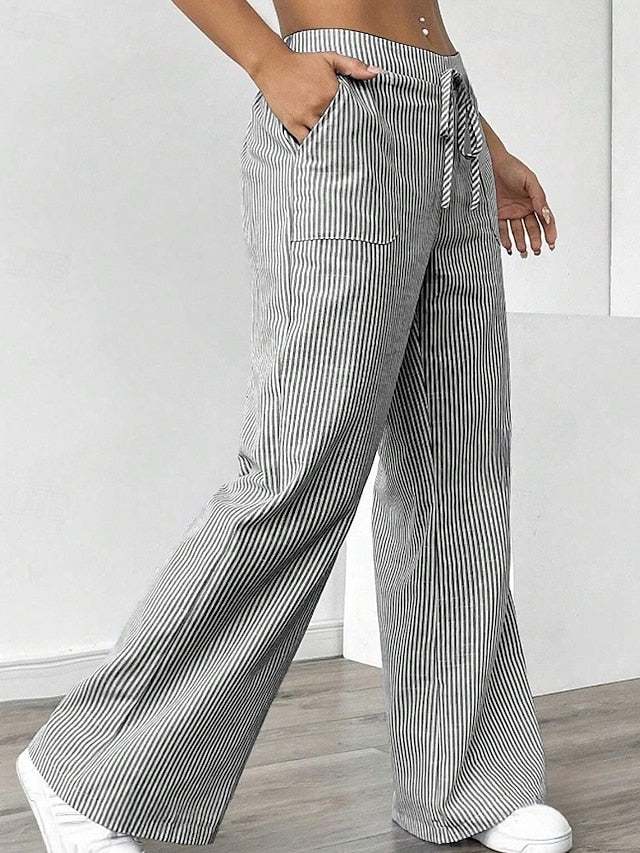 Women's Wide Leg Slacks Streetwear Casual Full Length