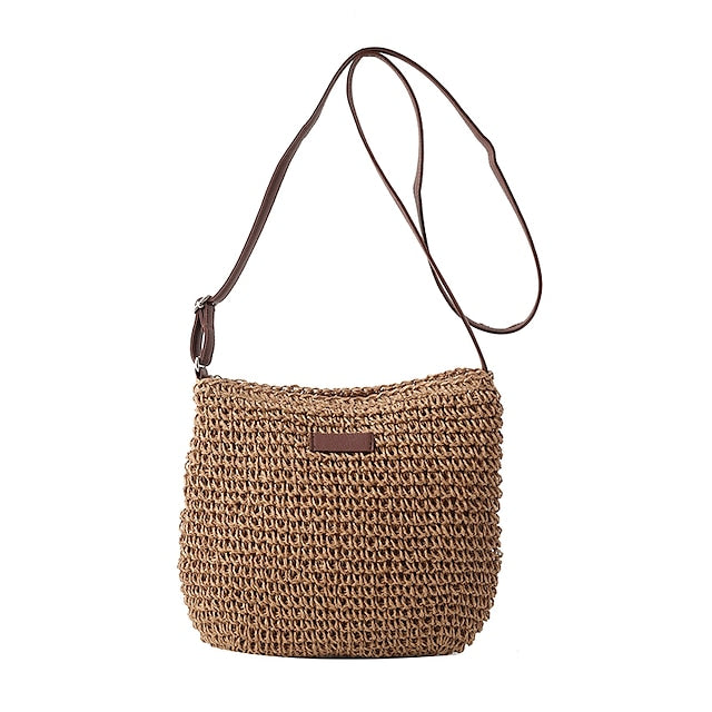 Women's Woven Straw Boho – Bag Crossbody Natural Summer