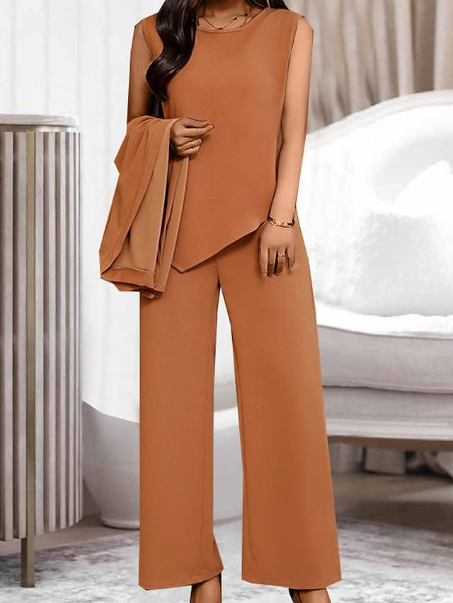 Women's Loungewear Sets 3 Pieces Pure Color Fashion Casual