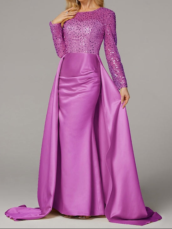 Gown Mermaid Elegant Floor Masquerade Evening Carnival Dress