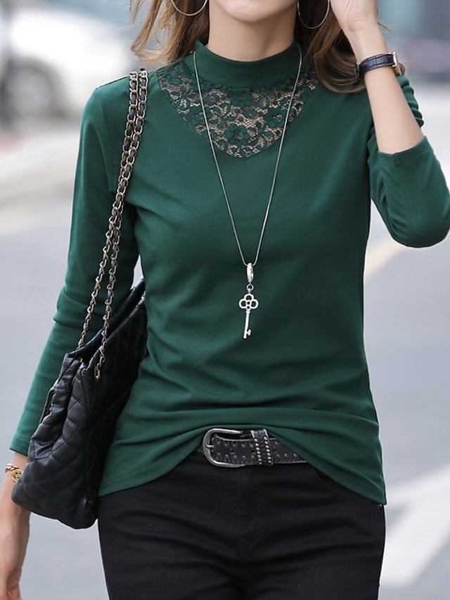Women's Thermal Underwear Casual Comfort Pure Color Lace