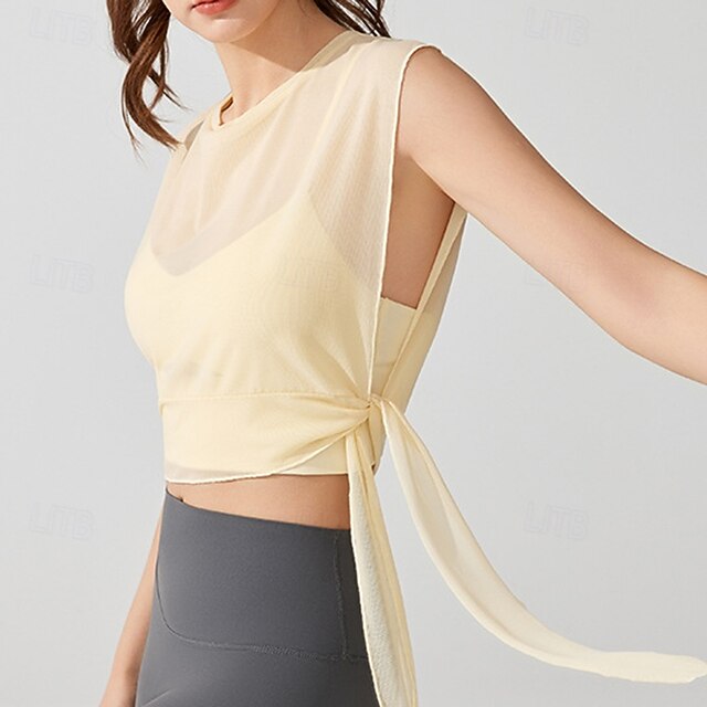 Women's Workout Crop Shirt Yoga Top Quick Dry Breathable