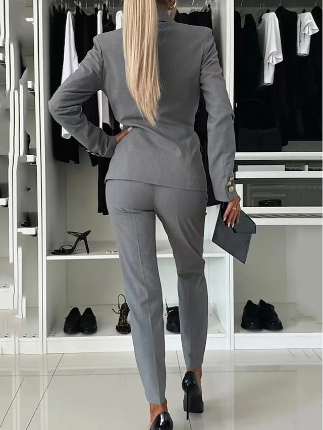 Women's Blazer Suits Long Sleeve Solid Color Fashion Formal