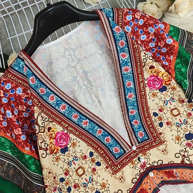 Women's Blouse Print Floral Stylish Long Sleeve V Neck