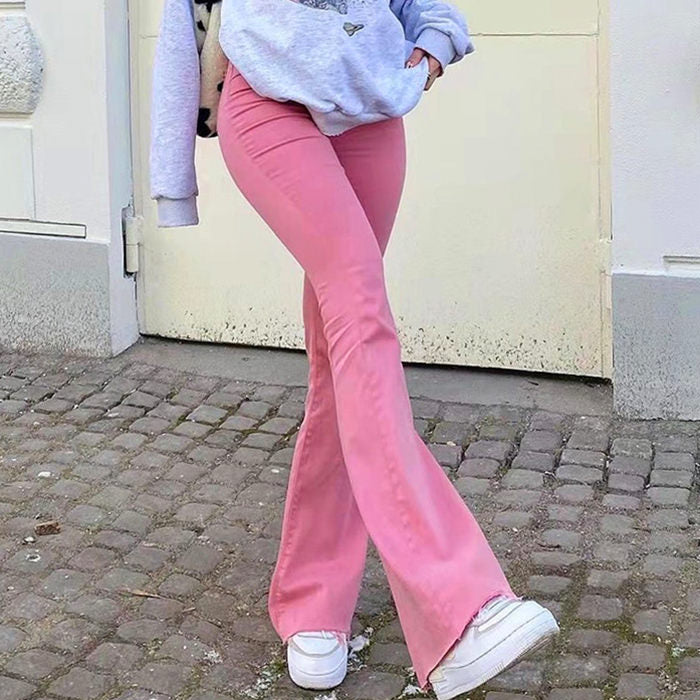 Y2K Pink Flared Pants 	G142