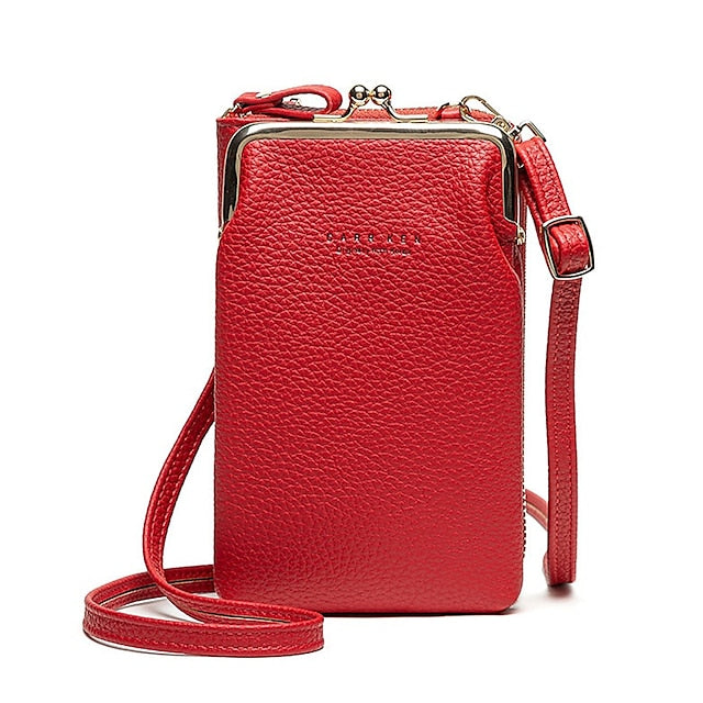 Faux Black Bag Women's with Gold Leather Frame Crossbody