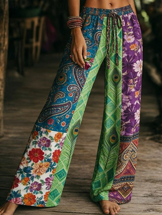 Women's Wide Leg Pants Trousers Vacation Fashion Boho Full