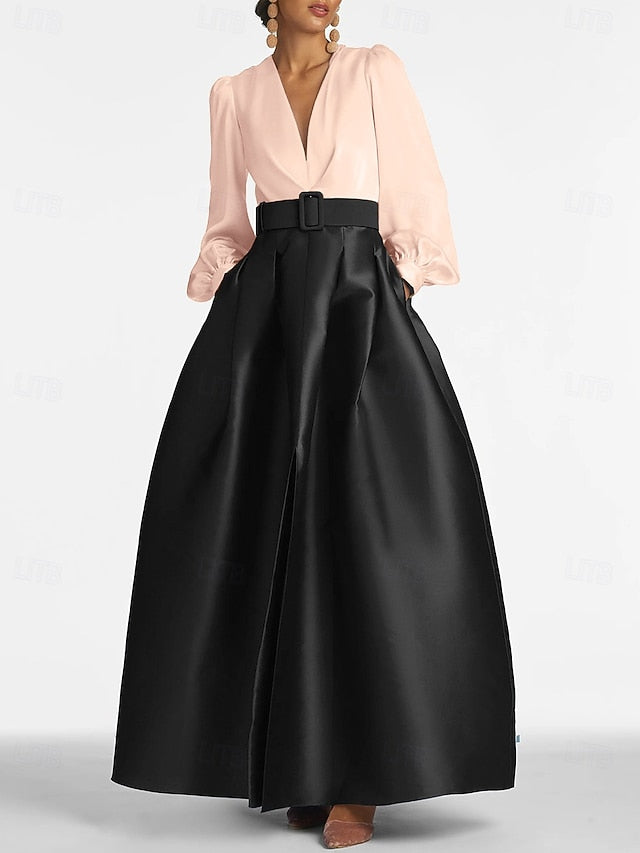 Evening Dress Floor A-Line High Gown Formal Split Wedding Guest