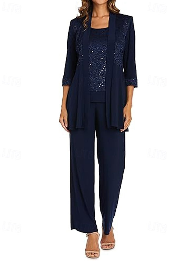Elegant Piece Bride of 3 Pantsuit the Dress Mother