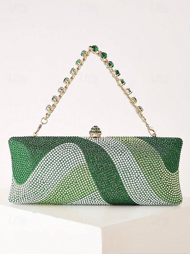 Chain Clutch Evening Crystal Bag Strap with Women's
