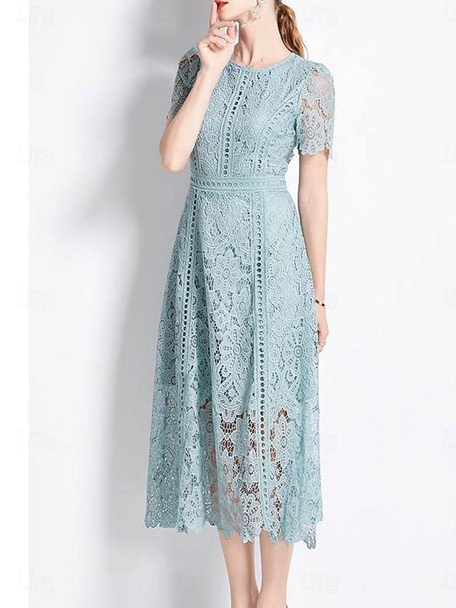 Neck Elegant Dress Crew the Tea of Mother Length Bride