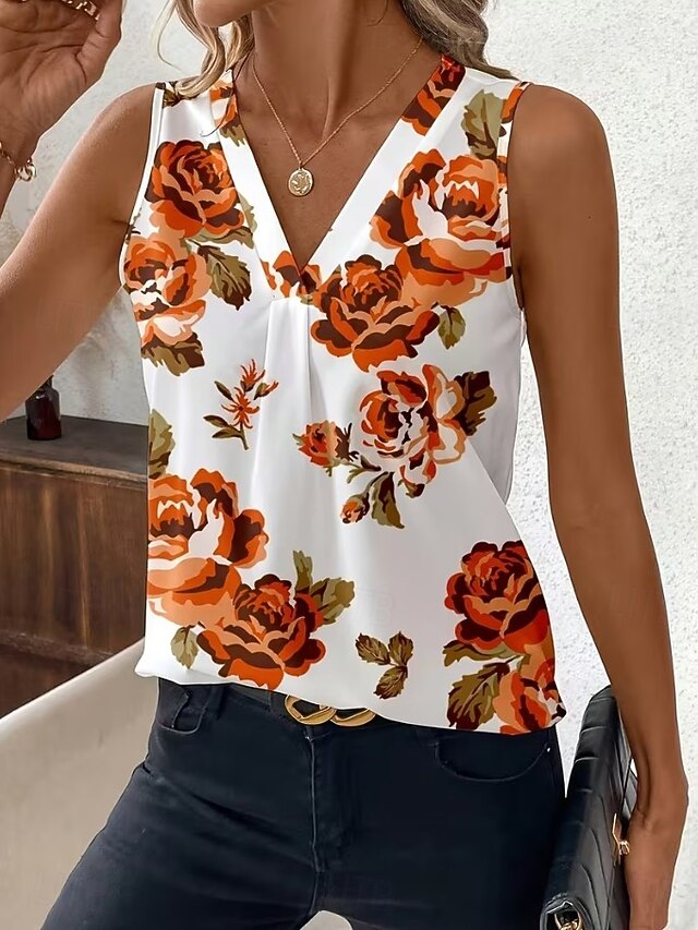Women's Tank Top Floral Graphic Plants Elegant Vintage