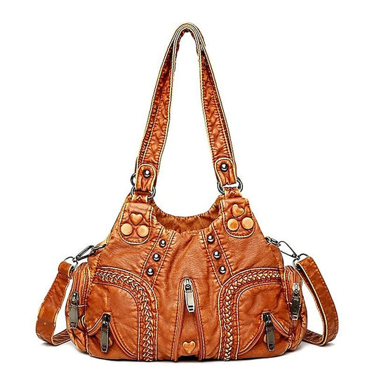 Stylish - Women's Brown Leather Bag Shoulder Vintage
