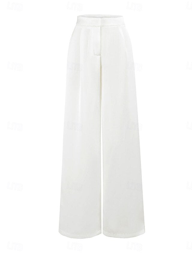 Women's Wide Leg Chinos Straight Elegant Vacation Vintage