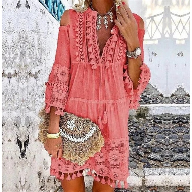 Women's Mini Dress Shift Dress Boho Dress Vacation Vintage