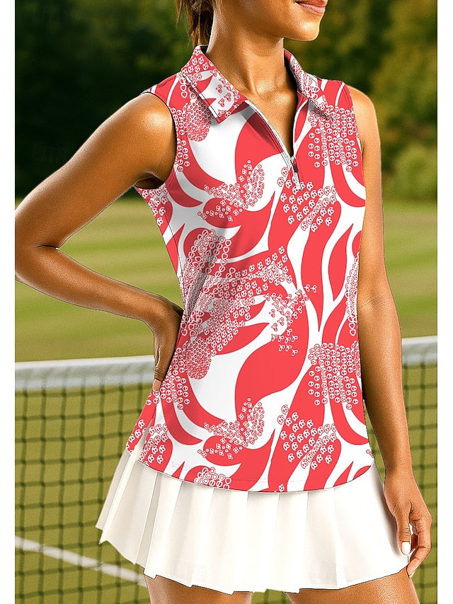 Women's Geometric Sport Shirt Golf Polo Shirt Tank Top